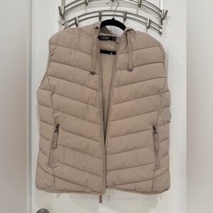 🆕 Ralph Lauren Beige Hooded Puffer Vest